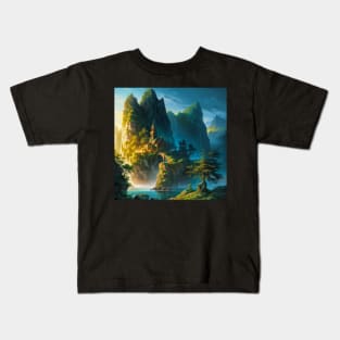 Church on the Edge of a Cliff - Lathander's Light Kids T-Shirt